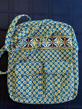 Vintage Vera Bradley Quilted Blue & Yellow quilted cotton shoulder  Bag